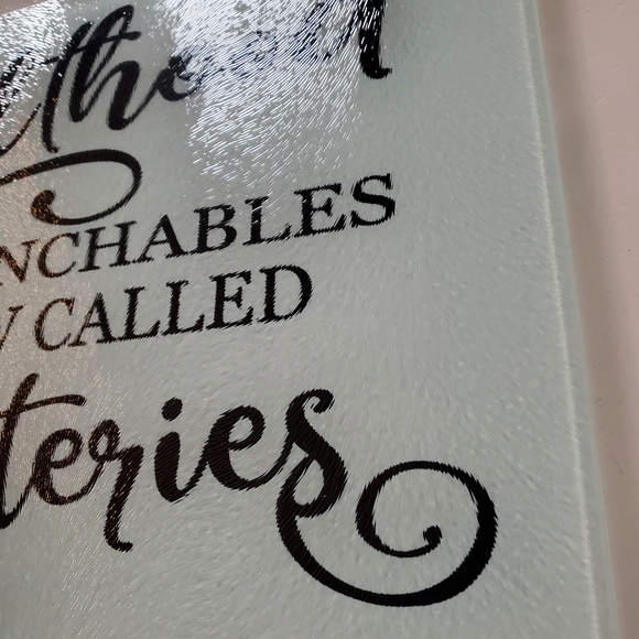 Adulthood when lunchables are now called charcuteries Glass Cutting Board - Picture 5 of 7